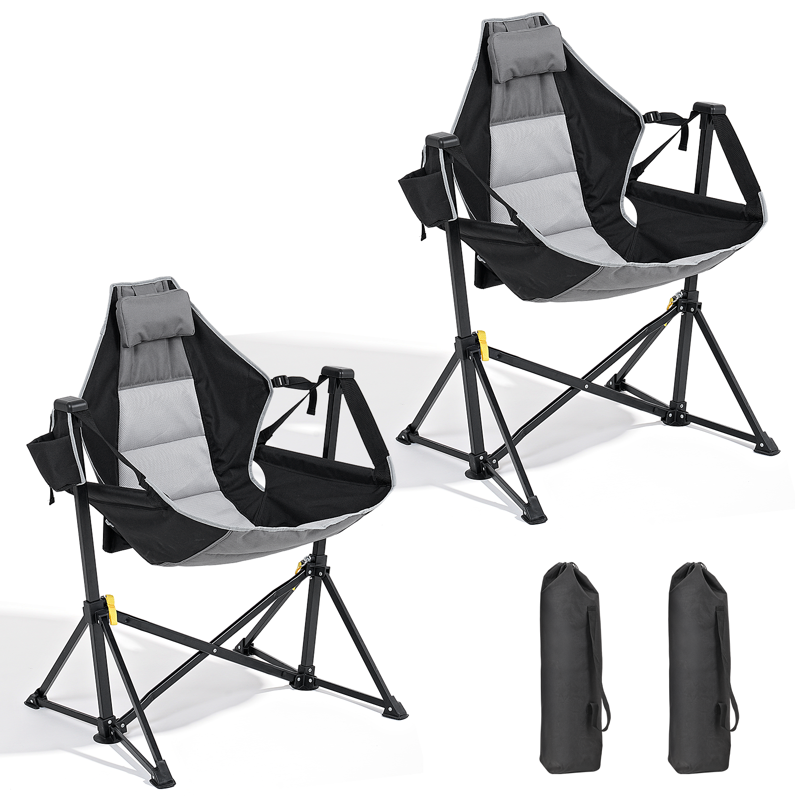 2 Pack Hammock Camping Chair with Adjustable Backrest and Carry Bag
