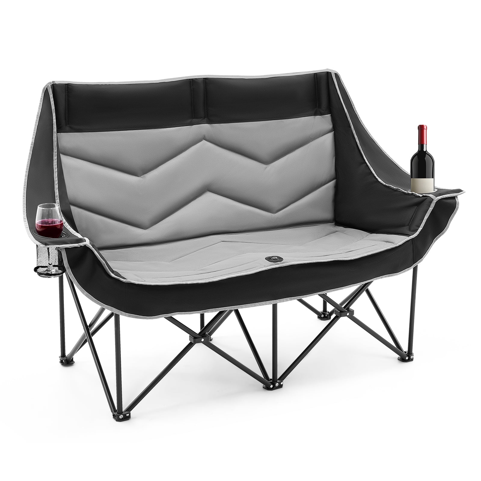Oversized 2 Person Double Camping Chair Folding Loveseat Camping Bench