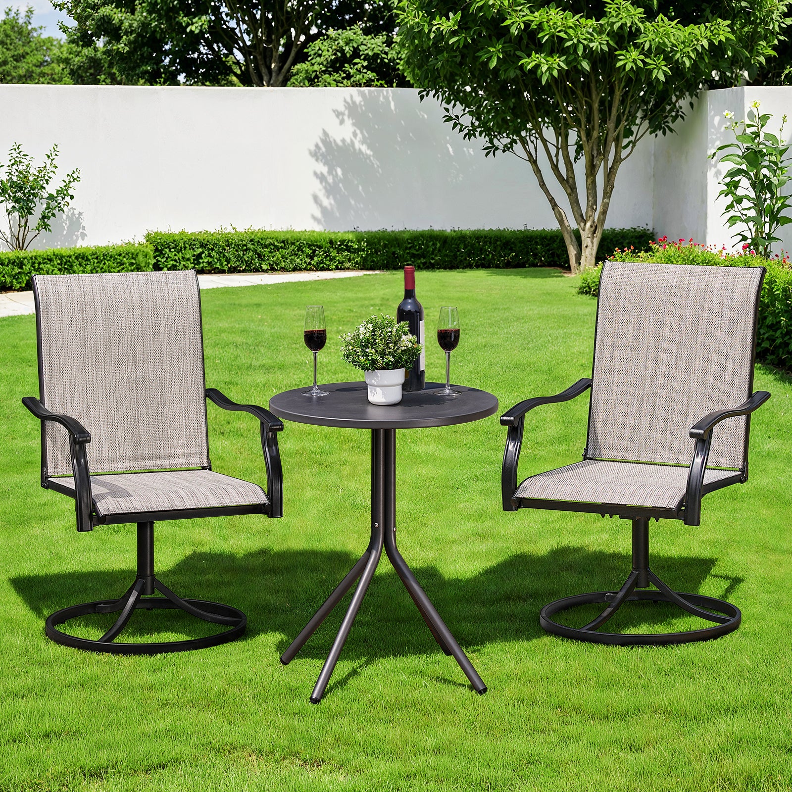 Outdoor Swivel Dining Chairs Set of 2