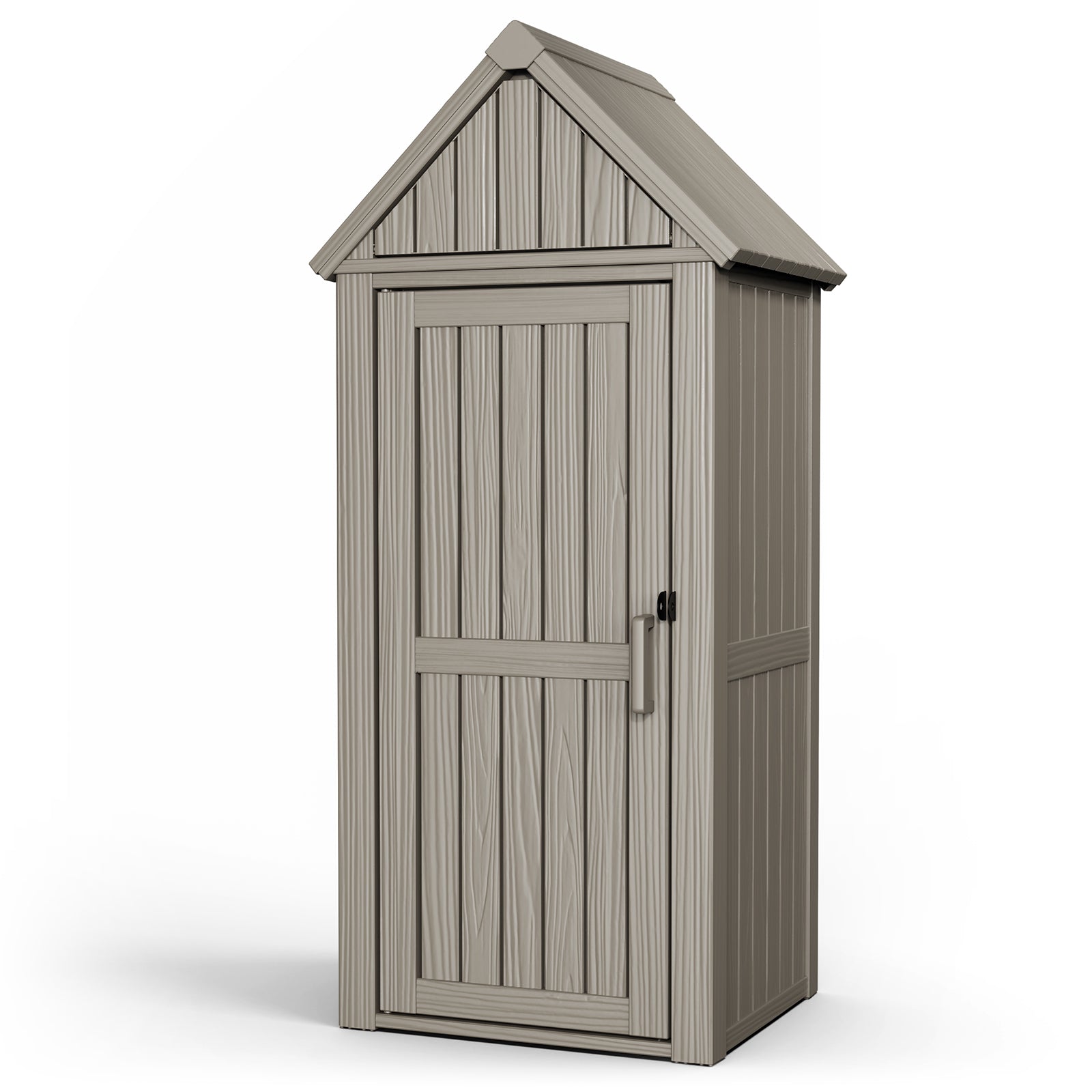 Outdoor Tool Storage Shed with Removable Shelf and Sloped Roof, Brown