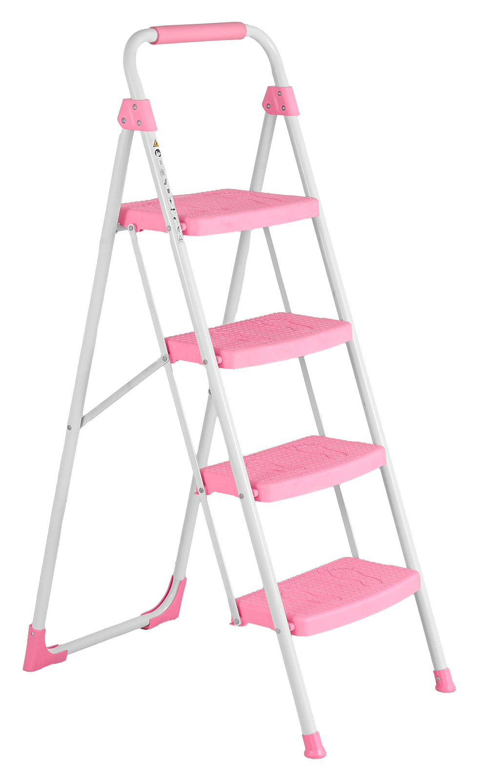 Portable 4 Step Folding Ladder, Pink