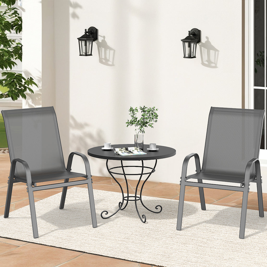 Outdoor Patio Dining Chairs Set of 2, Stackable Textilene Patio Chairs