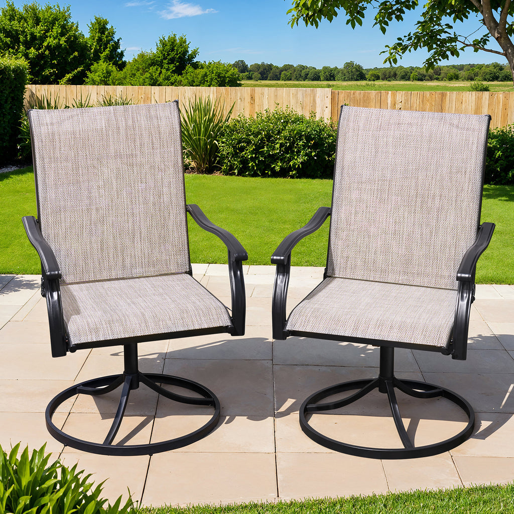 Outdoor Swivel Dining Chairs Set of 2