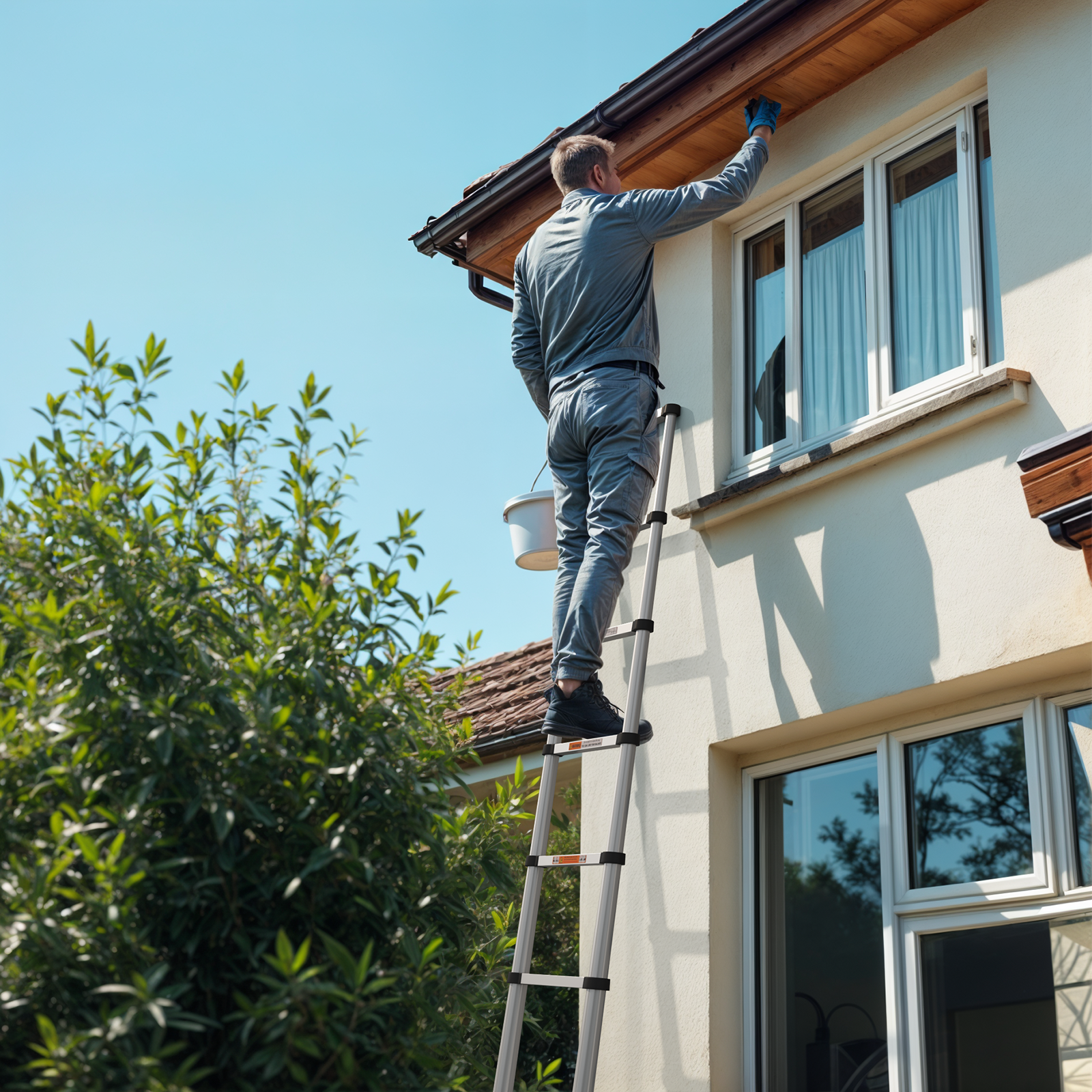 12.5ft Aluminium Telescoping Ladder with Anti-Pinch Hand Device