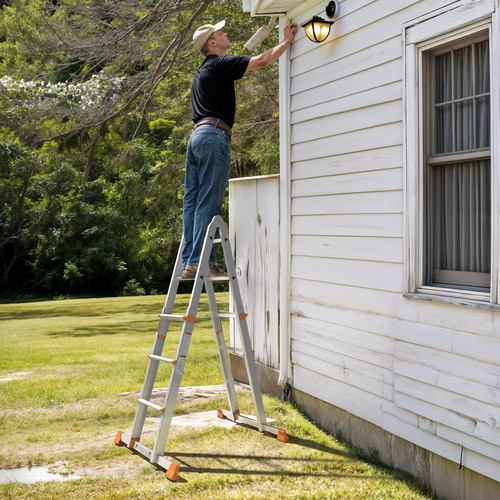 11 Ft 3 Step Extension Ladder, Orange