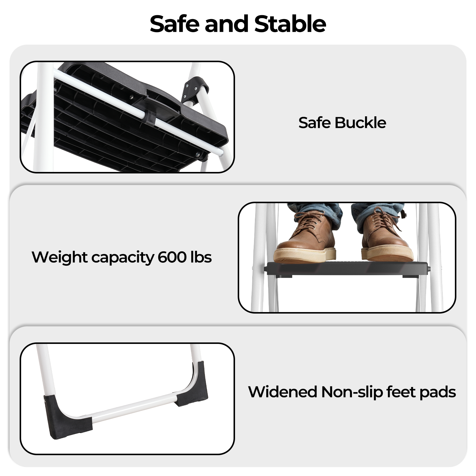 Portable 4 Step Folding Ladder, Black