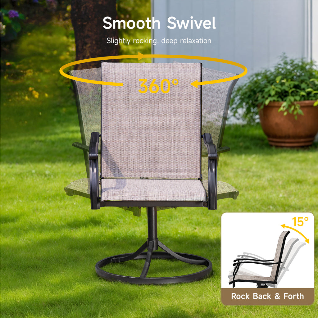 Outdoor Swivel Dining Chairs Set of 2
