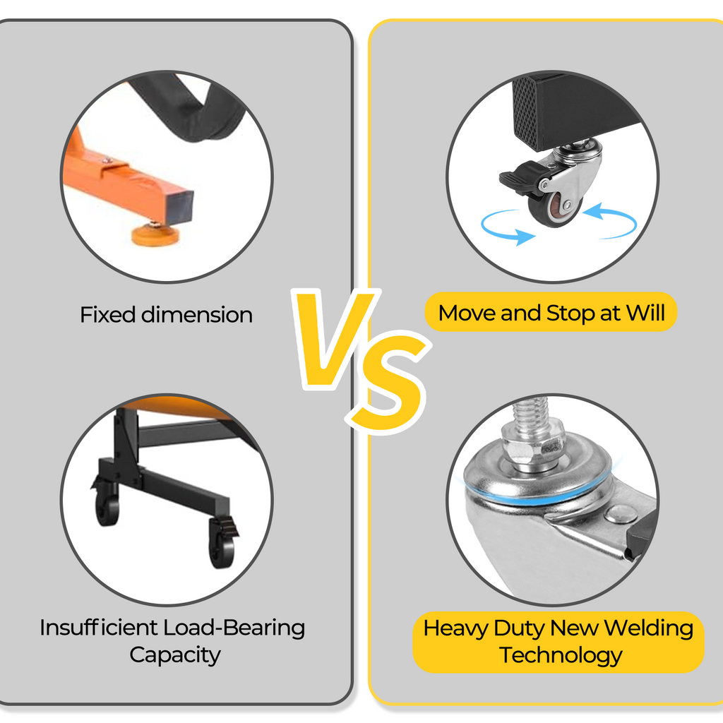 2 Levels Freestanding Rolling Kayak Storage Rack for 4 Kayaks