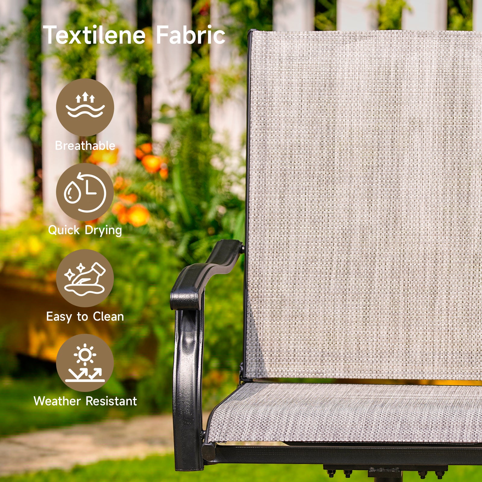 Outdoor Swivel Dining Chairs Set of 2