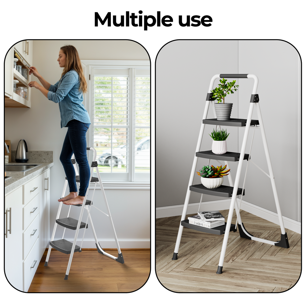 Portable 4 Step Folding Ladder, Black