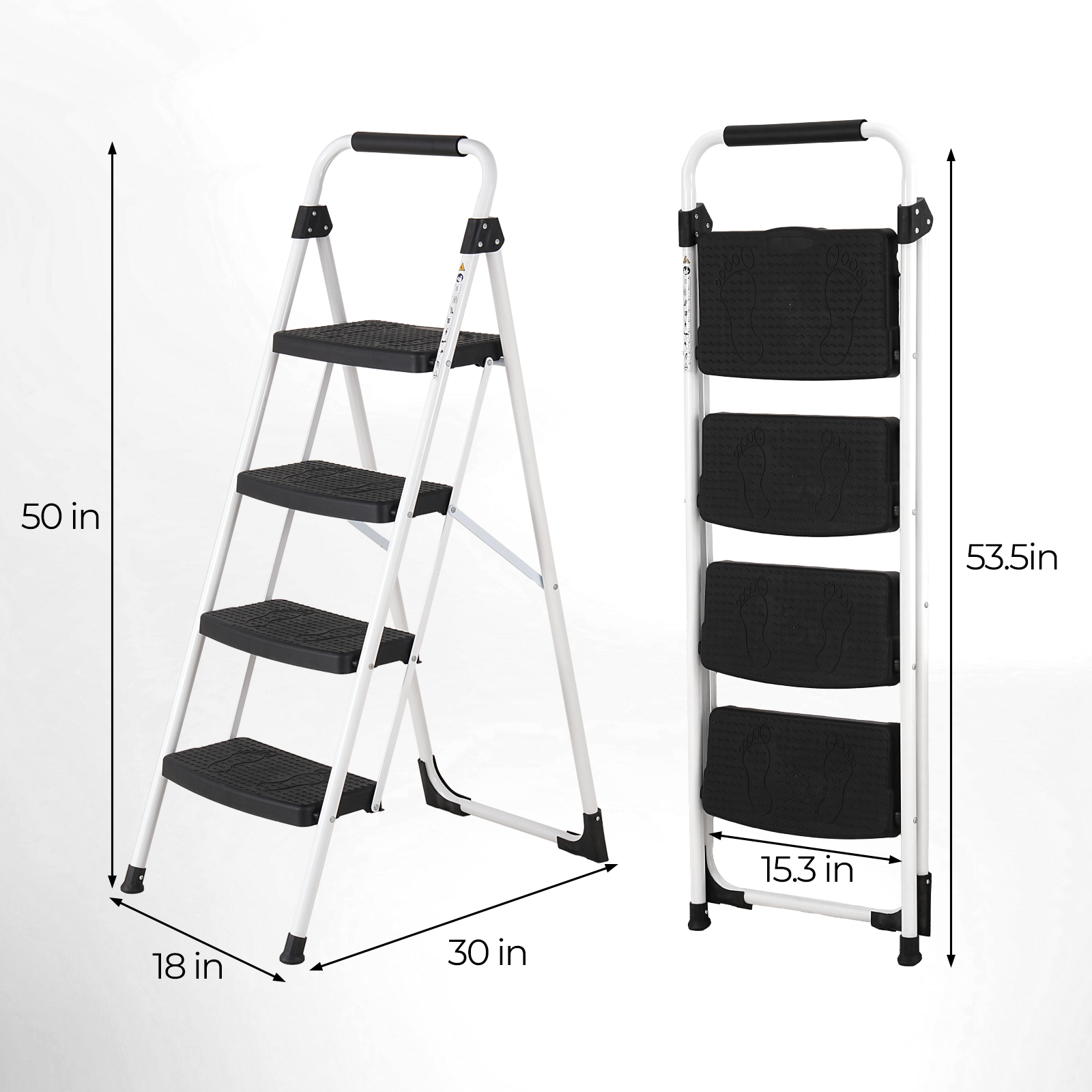 Portable 4 Step Folding Ladder, Black