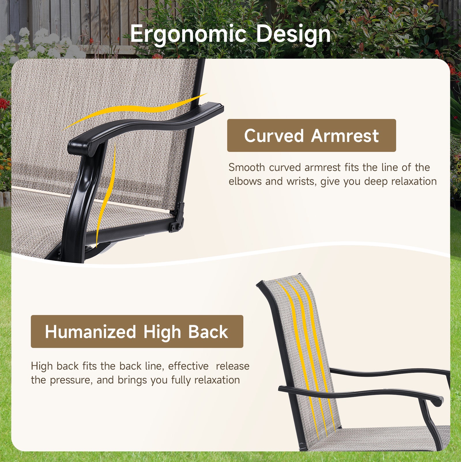 Outdoor Swivel Dining Chairs Set of 2