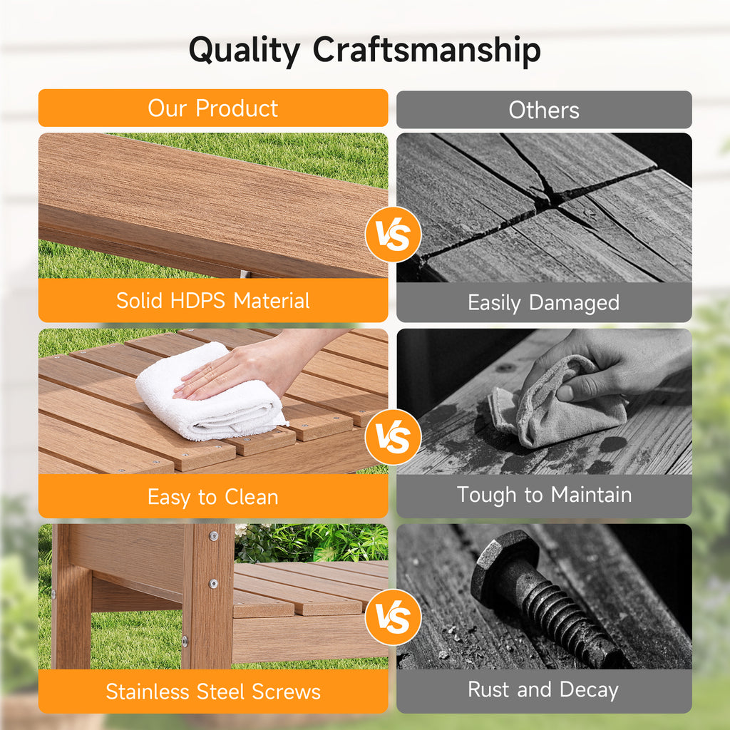 HDPS Potting Bench Table with 8 Hooks