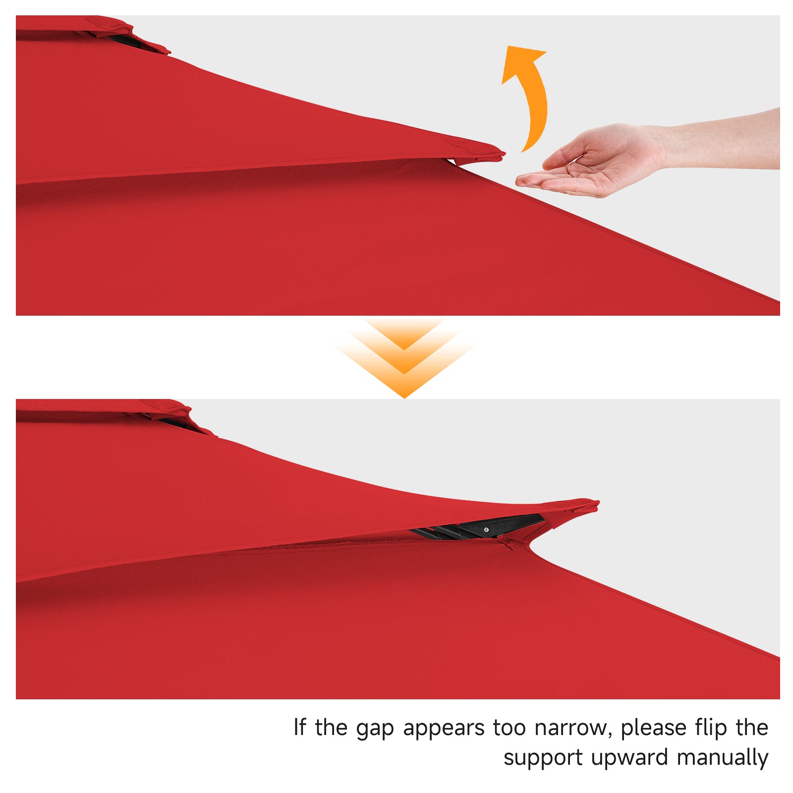 9ft 3 Tier Vented Patio Umbrella with Crank, Red