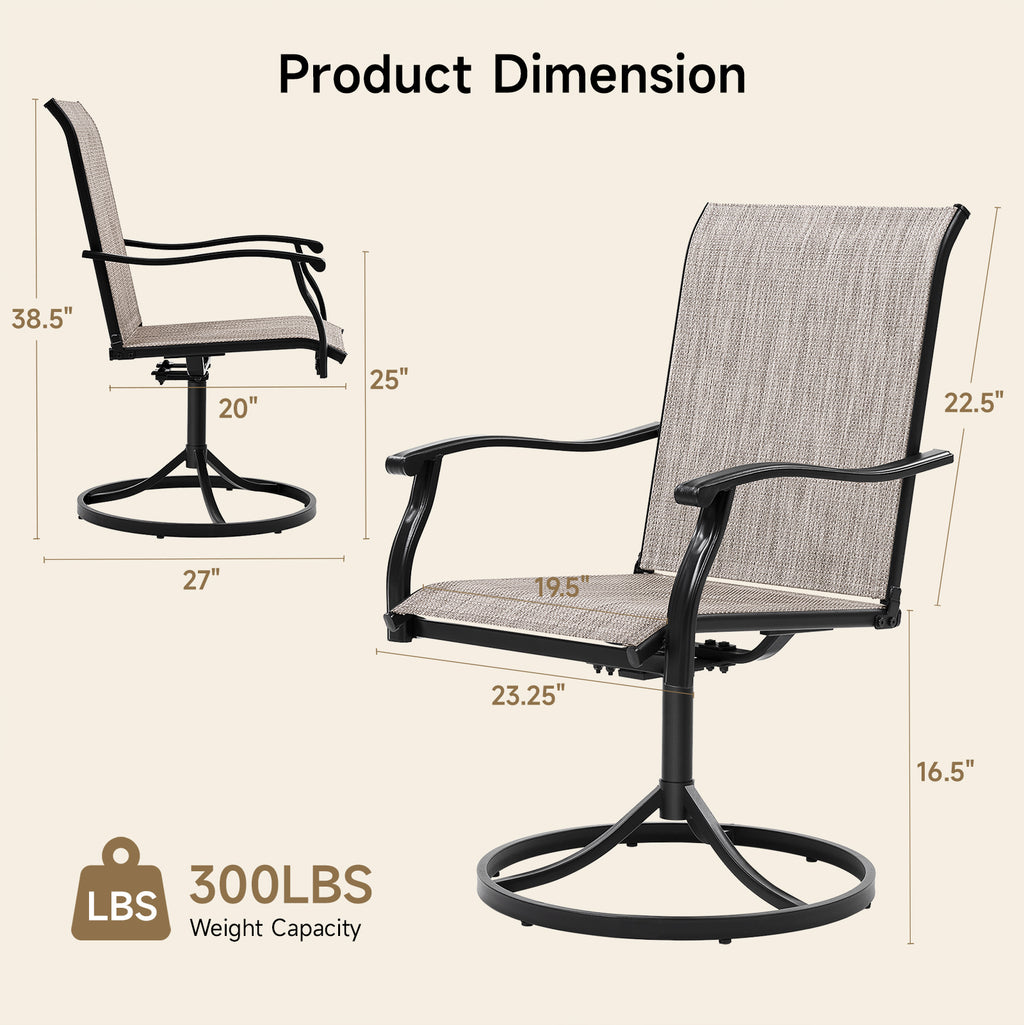 Outdoor Swivel Dining Chairs Set of 2