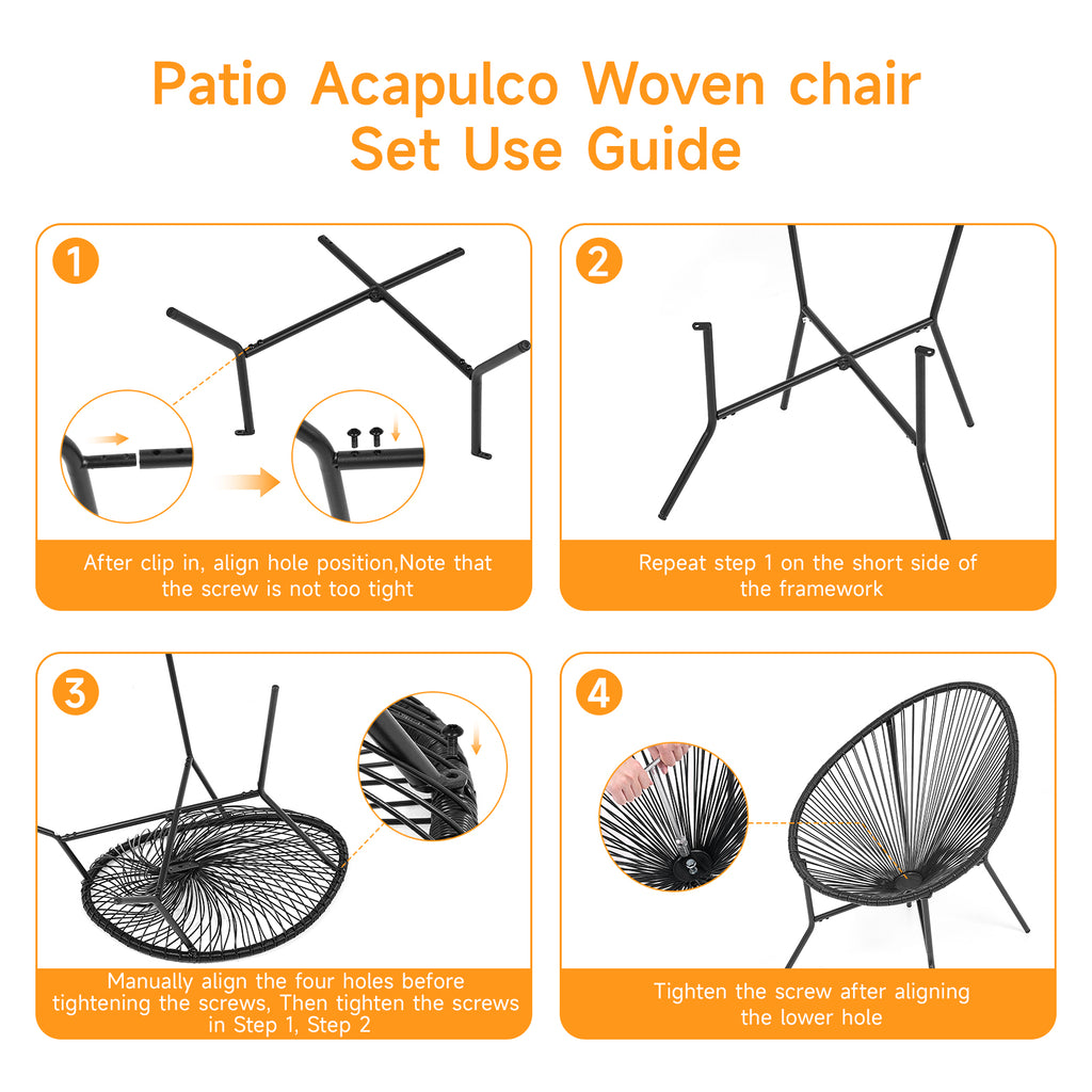 Acapulco Chair Set of 4, Outdoor Seating Patio Chairs