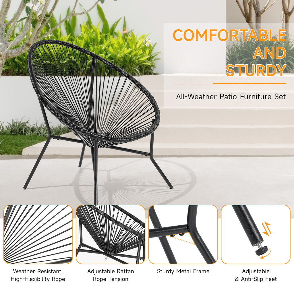 3 Piece Patio Acapulco Furniture Bistro Set