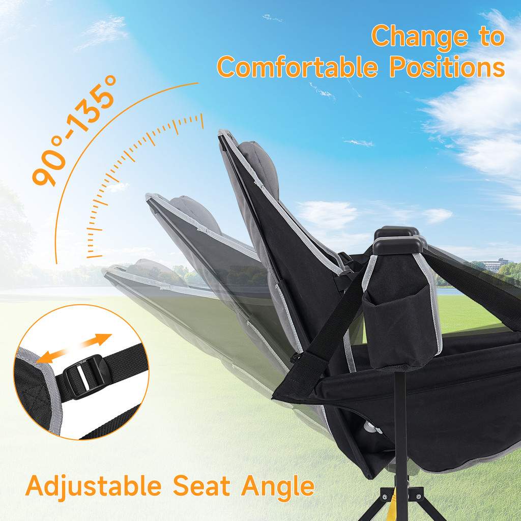 2 Pack Hammock Camping Chair with Adjustable Backrest and Carry Bag