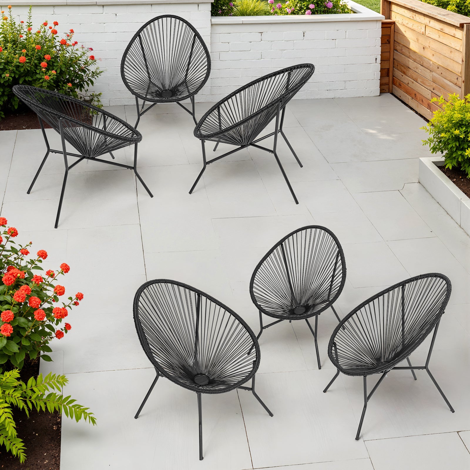 Acapulco Chair Set of 6, Outdoor Seating Patio Chairs