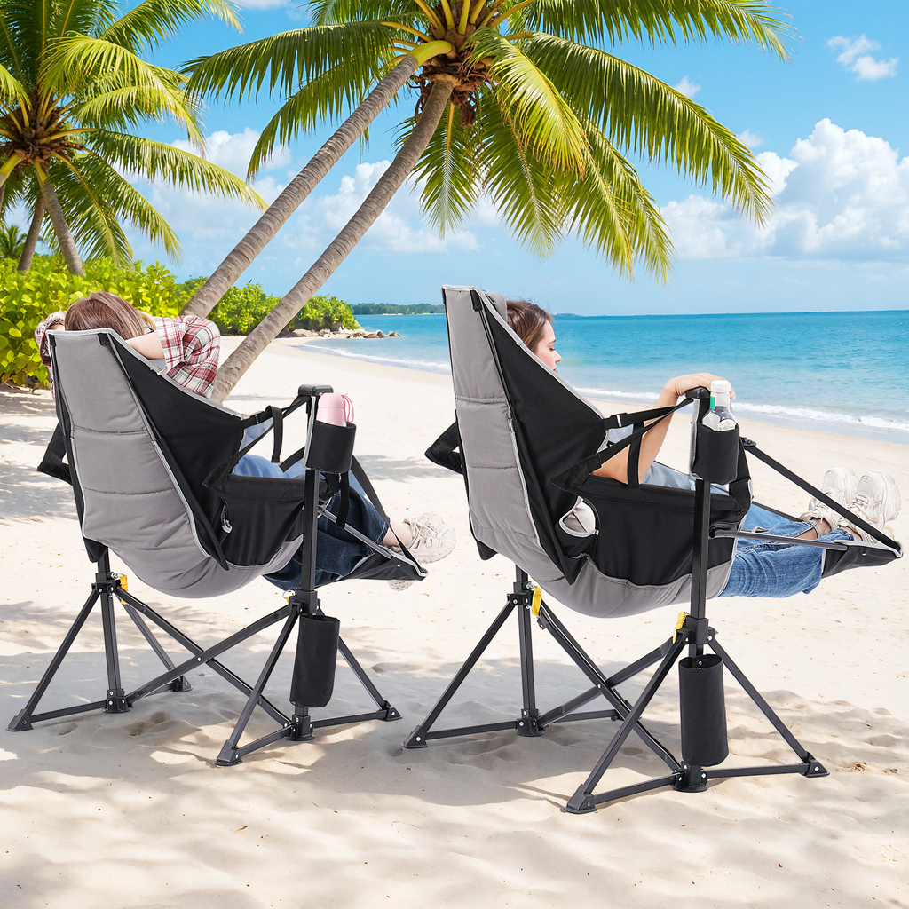 2 Pack Hammock Camping Chair with Footrest and Carry Bag