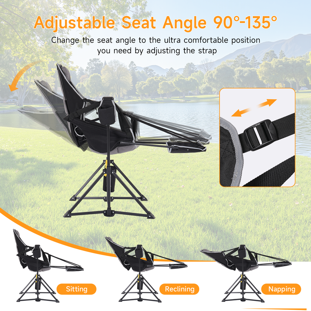 2 Pack Hammock Camping Chair with Footrest and Carry Bag