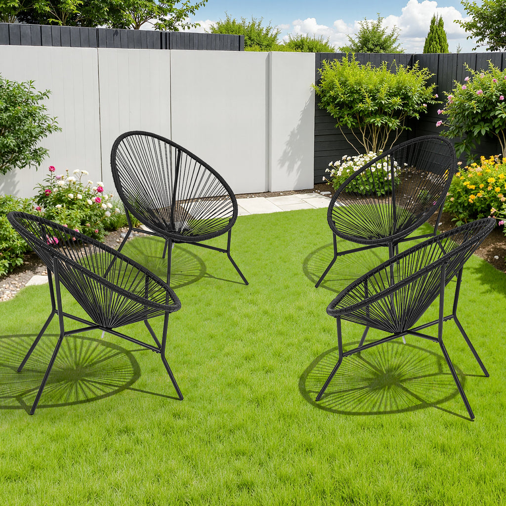 Acapulco Chair Set of 4, Outdoor Seating Patio Chairs