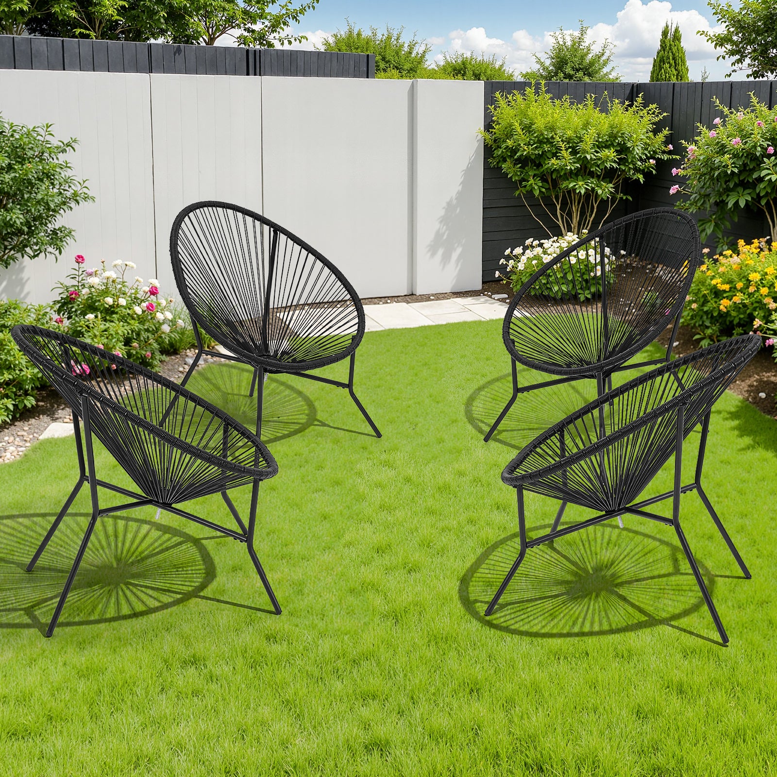 Acapulco Chair Set of 4, Outdoor Seating Patio Chairs