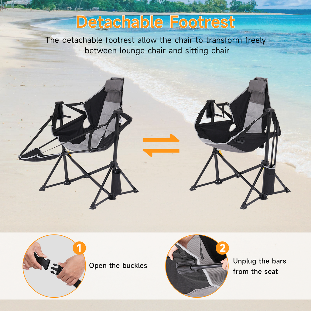 2 Pack Hammock Camping Chair with Footrest and Carry Bag