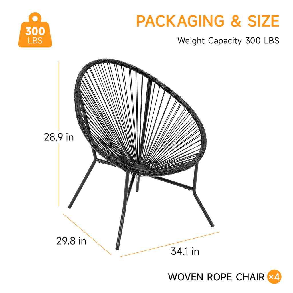 Acapulco Chair Set of 4, Outdoor Seating Patio Chairs