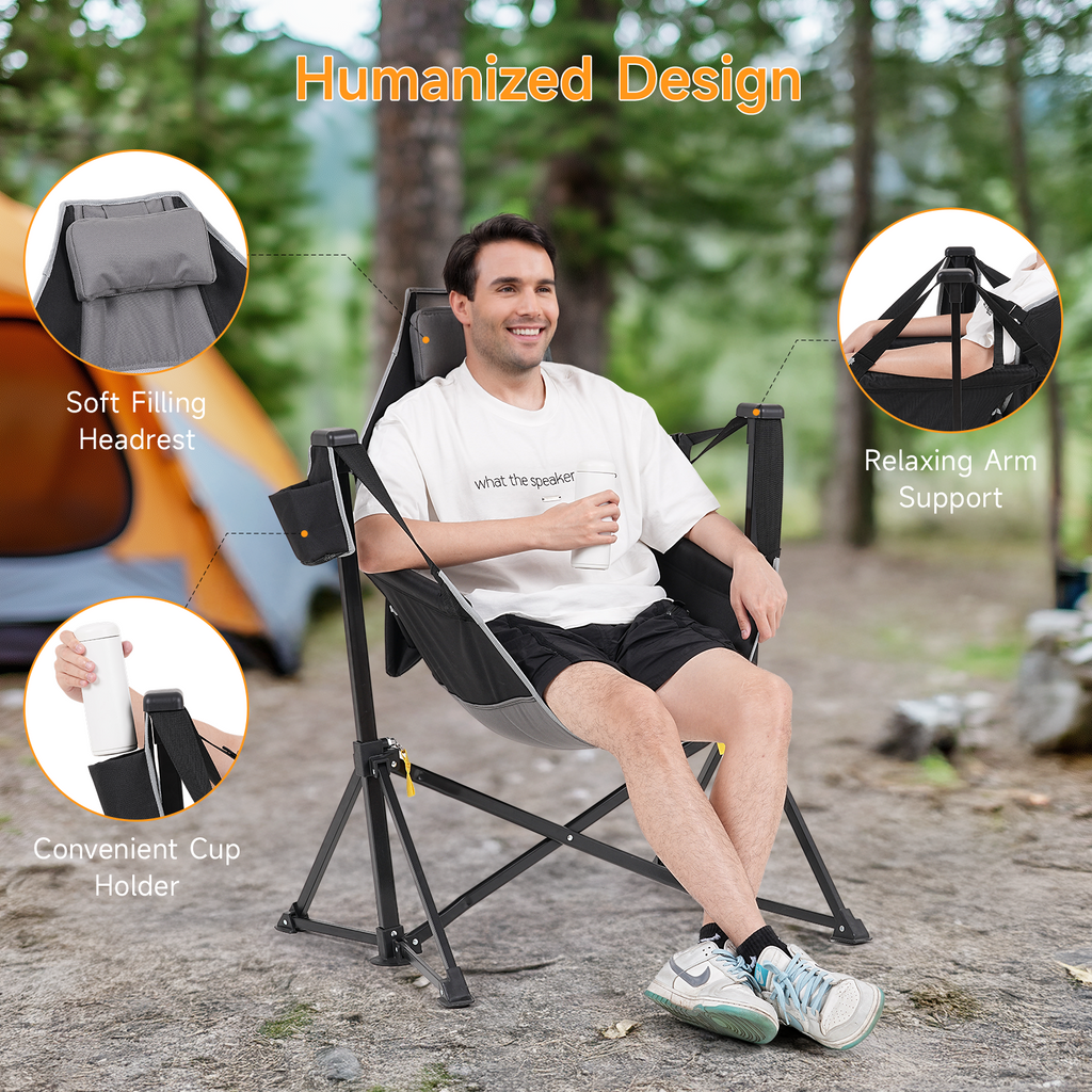 2 Pack Hammock Camping Chair with Adjustable Backrest and Carry Bag