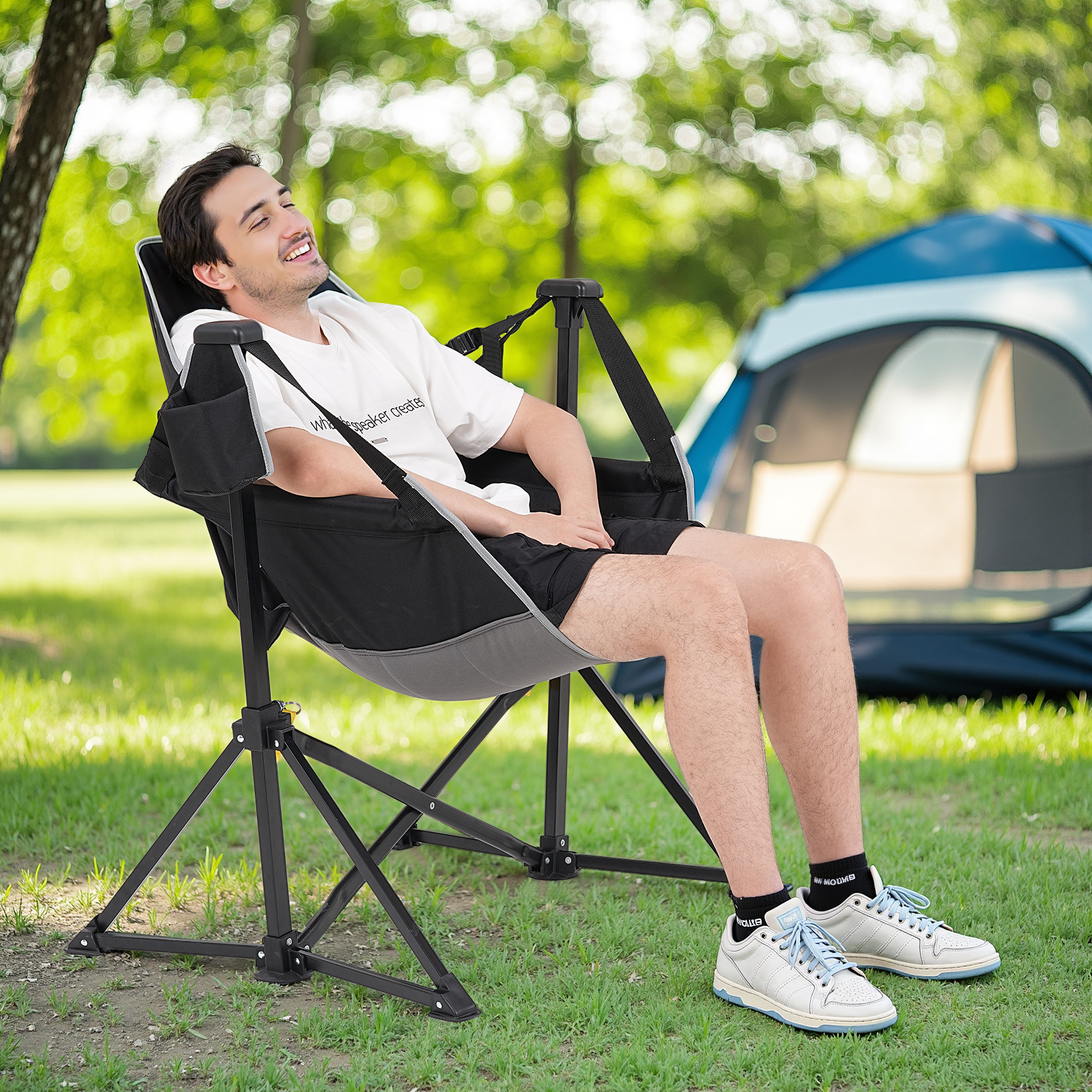 2 Pack Hammock Camping Chair with Adjustable Backrest and Carry Bag