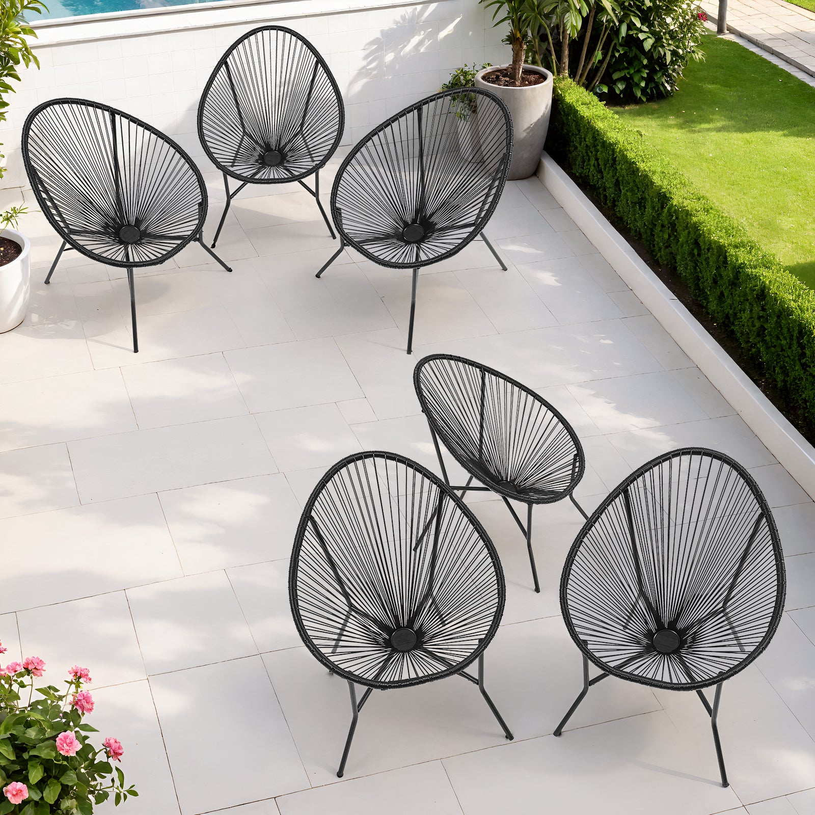 Acapulco Chair Set of 6, Outdoor Seating Patio Chairs