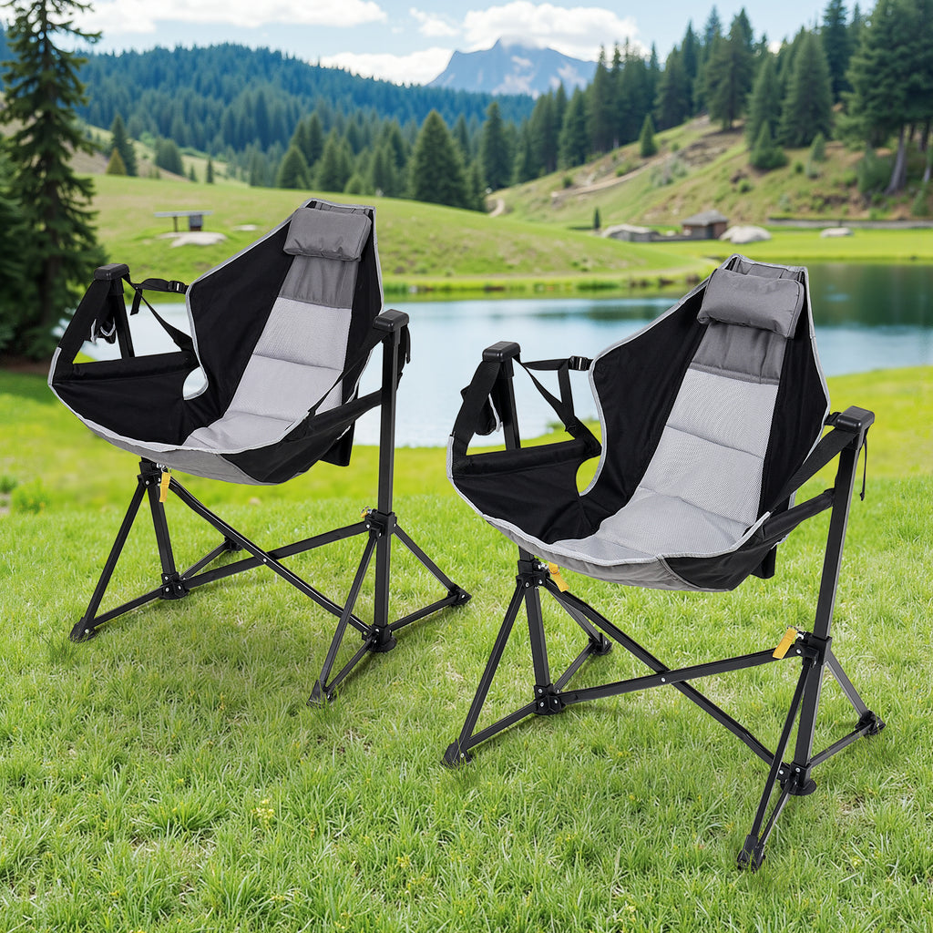 2 Pack Hammock Camping Chair with Adjustable Backrest and Carry Bag