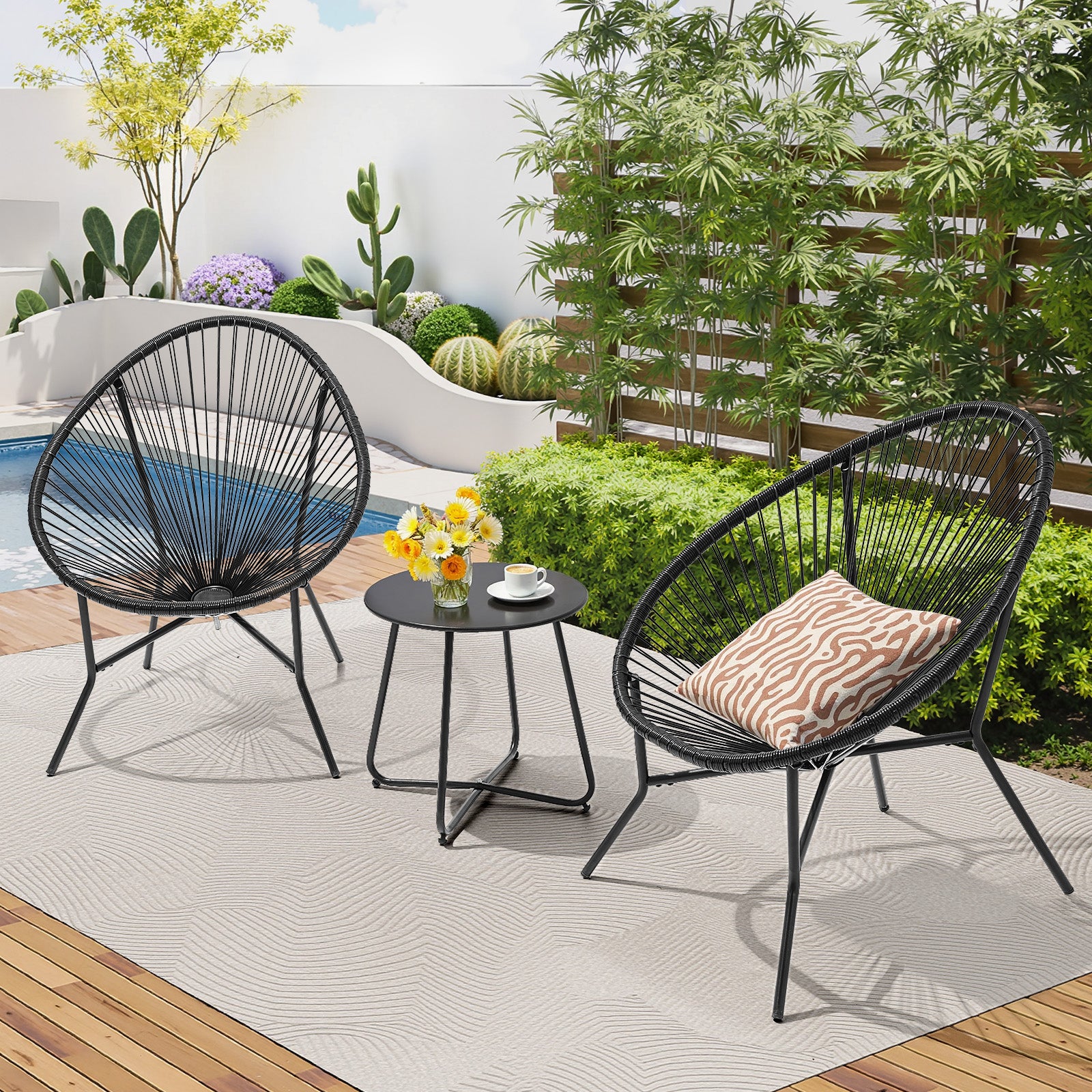 3 Piece Patio Acapulco Furniture Bistro Set