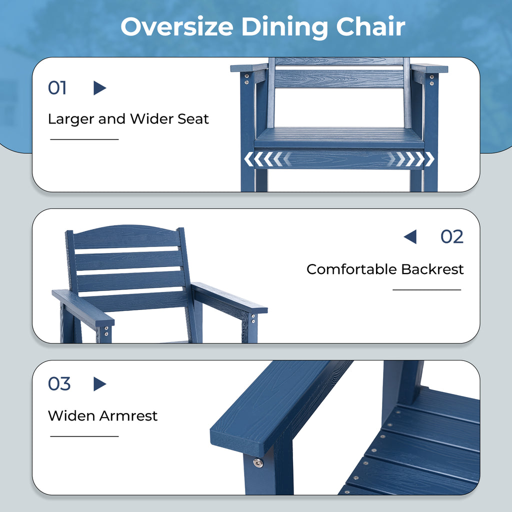 7-Piece Outdoor Dining Table Set with Umbrella Hole, 4 Chairs, 1 Table