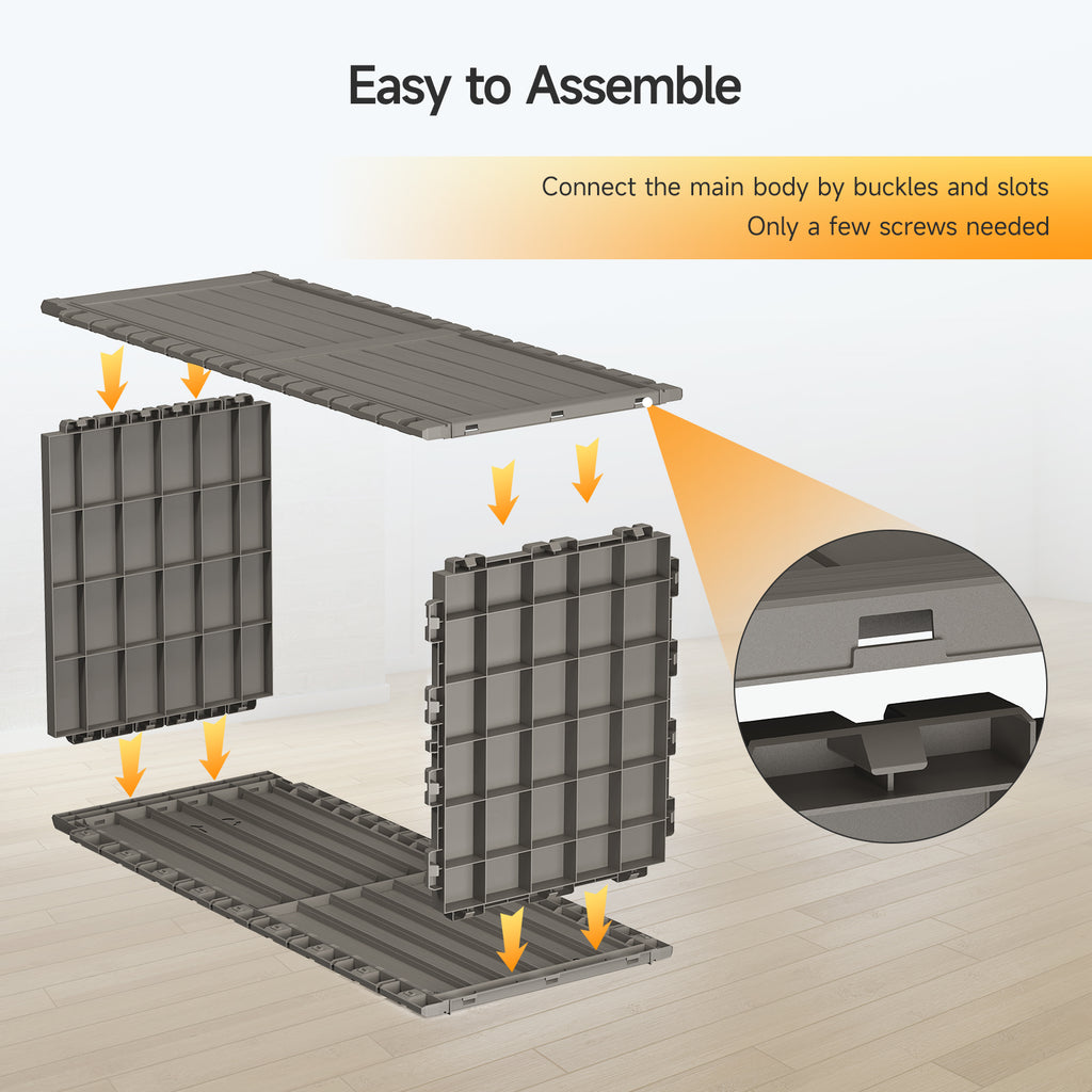 Outdoor Tool Storage Shed with Removable Shelf and Sloped Roof, Brown