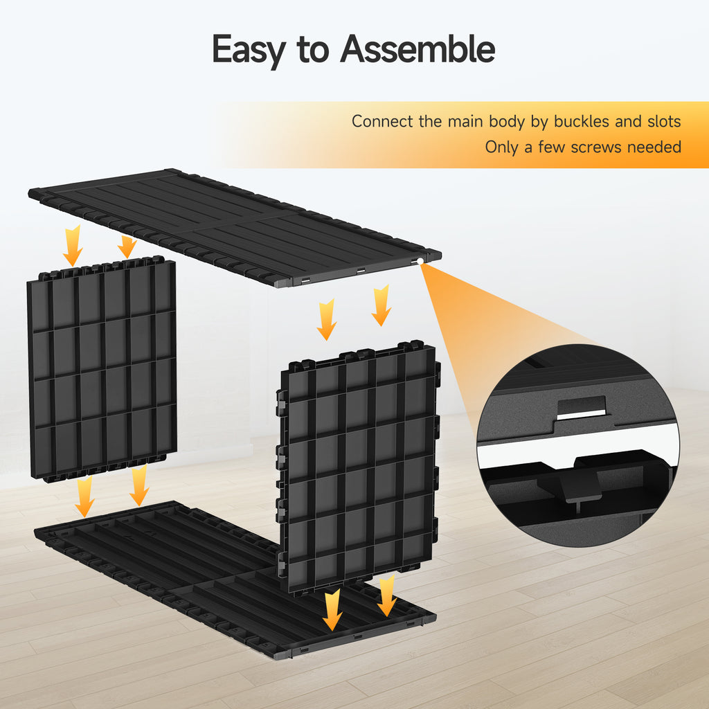 Outdoor Tool Storage Shed with Removable Shelf and Sloped Roof, Gray